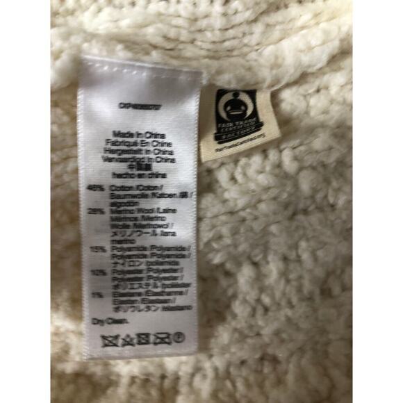 Madewell Cotton Merino Wool Sweater Cable Knit Blend  NWT L - Picture 9 of 11